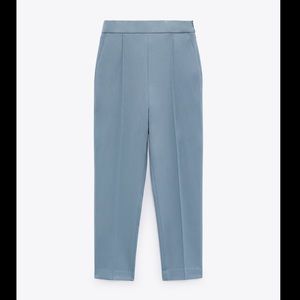 NWT ZARA Blue High Waisted Trousers Size XS